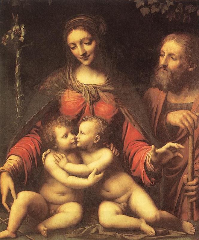 LUINI, Bernardino Holy Family with the Infant St John af oil painting picture